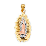 Guadalupe Ladies Pendant in 14K Tri-Color Gold