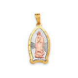 Guadalupe Ladies Pendant in 14K Tri-Color Gold