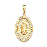 White CZ Guadalupe Pendant in 14K Gold