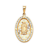 White CZ Guadalupe Pendant in 14K Gold