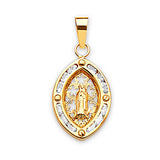 White CZ Guadalupe Pendant in 14K Gold