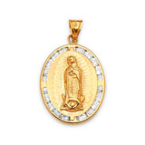 White CZ Guadalupe Pendant in 14K Gold