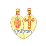 Guadalupe Breakable Pendant in 14K Tri-Color Gold