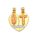 Guadalupe Breakable Pendant in 14K Tri-Color Gold