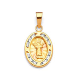 Divino Niño Ladies Pendant in 14K Two-Tone Gold