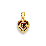 Red & White Enamel Eye Ladies Pendant in 14K Gold