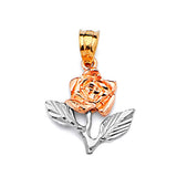 Flower Ladies Pendant in 14K Two-Tone Gold