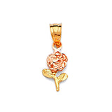 Flower Ladies Pendant in 14K Two-Tone Gold