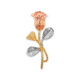Flower Ladies Pendant in 14K Tri-Color Gold