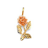 Flower Ladies Pendant in 14K Two-Tone Gold