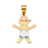 Boys Pendant in 14K Tri-Color Gold