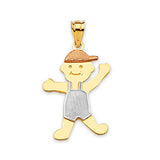 Boys Pendant in 14K Tri-Color Gold
