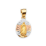 Guadalupe Ladies Pendant in 14K Tri-Color Gold