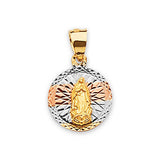 Guadalupe Ladies Pendant in 14K Tri-Color Gold