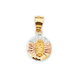 Guadalupe Ladies Pendant in 14K Tri-Color Gold
