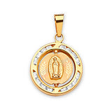 White CZ Guadalupe Pendant in 14K Gold