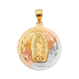 Guadalupe Ladies Pendant in 14K Tri-Color Gold