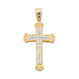 Cross Pendant in 14K Two-Tone Gold