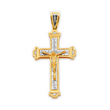 Crucifix Pendant in 14K Two-Tone Gold