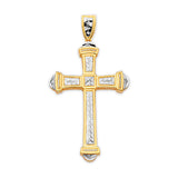 Cross Pendant in 14K Two-Tone Gold