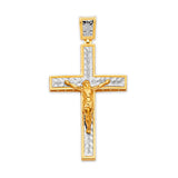 Crucifix Pendant in 14K Two-Tone Gold