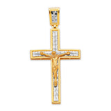 Crucifix Pendant in 14K Two-Tone Gold