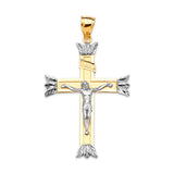 Crucifix Pendant in 14K Two-Tone Gold