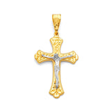 Crucifix Pendant in 14K Two-Tone Gold