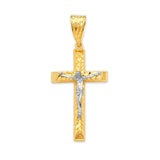 Crucifix Pendant in 14K Two-Tone Gold