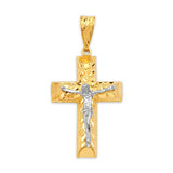 Crucifix Pendant in 14K Two-Tone Gold
