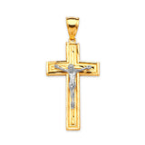 Crucifix Pendant in 14K Two-Tone Gold