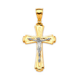 Crucifix Pendant in 14K Two-Tone Gold