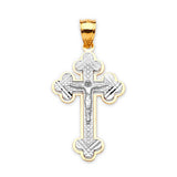 Crucifix Pendant in 14K Two-Tone Gold