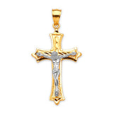 Crucifix Pendant in 14K Two-Tone Gold