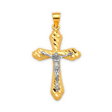 Crucifix Pendant in 14K Two-Tone Gold