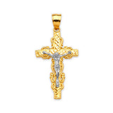Crucifix Pendant in 14K Two-Tone Gold