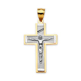 Crucifix Pendant in 14K Two-Tone Gold