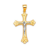 Crucifix Pendant in 14K Two-Tone Gold