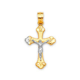 Crucifix Pendant in 14K Two-Tone Gold