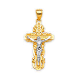Crucifix Pendant in 14K Two-Tone Gold