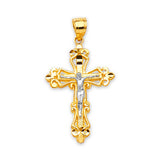 Crucifix Pendant in 14K Two-Tone Gold