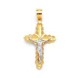 Crucifix Pendant in 14K Two-Tone Gold