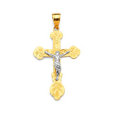 Crucifix Pendant in 14K Two-Tone Gold