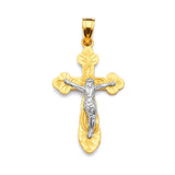 Crucifix Pendant in 14K Two-Tone Gold