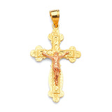 Crucifix Pendant in 14K Two-Tone Gold