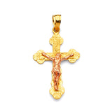 Crucifix Pendant in 14K Two-Tone Gold