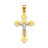Crucifix Pendant in 14K Two-Tone Gold