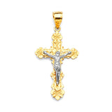 Crucifix Pendant in 14K Two-Tone Gold