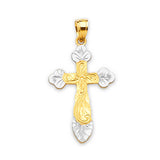 Cross Pendant in 14K Two-Tone Gold