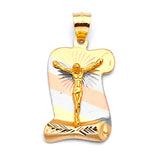 Jesucristo Pendant in 14K Tri-Color Gold